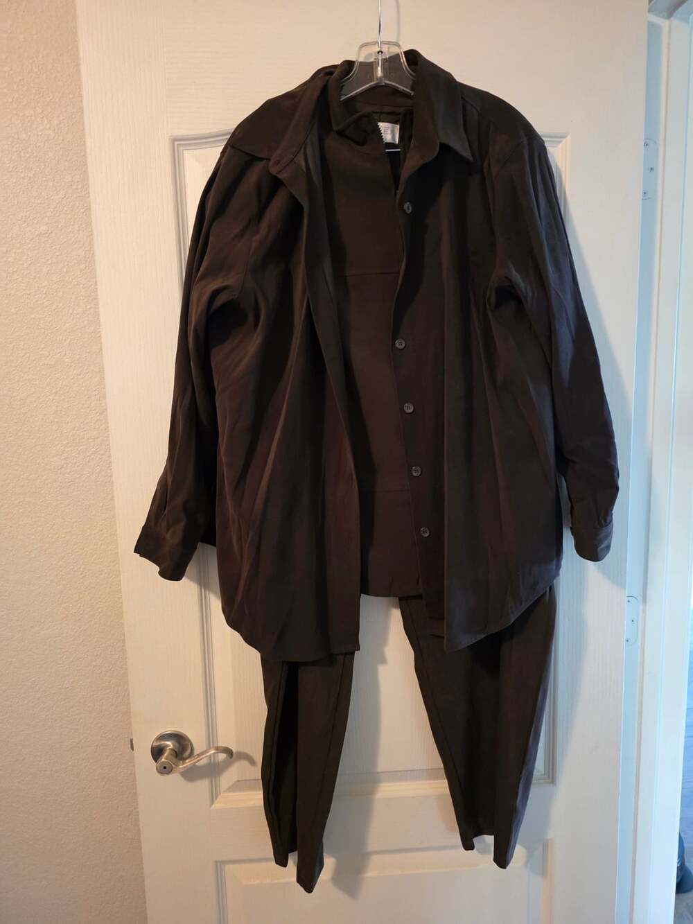 Casual Corner Annex Woman Dark Brown Microfiber 3 Piece Pants Set size 1X 20W